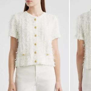 Kobi Halperin ‘Swift’ Short Sleeve Fringe Cardigan